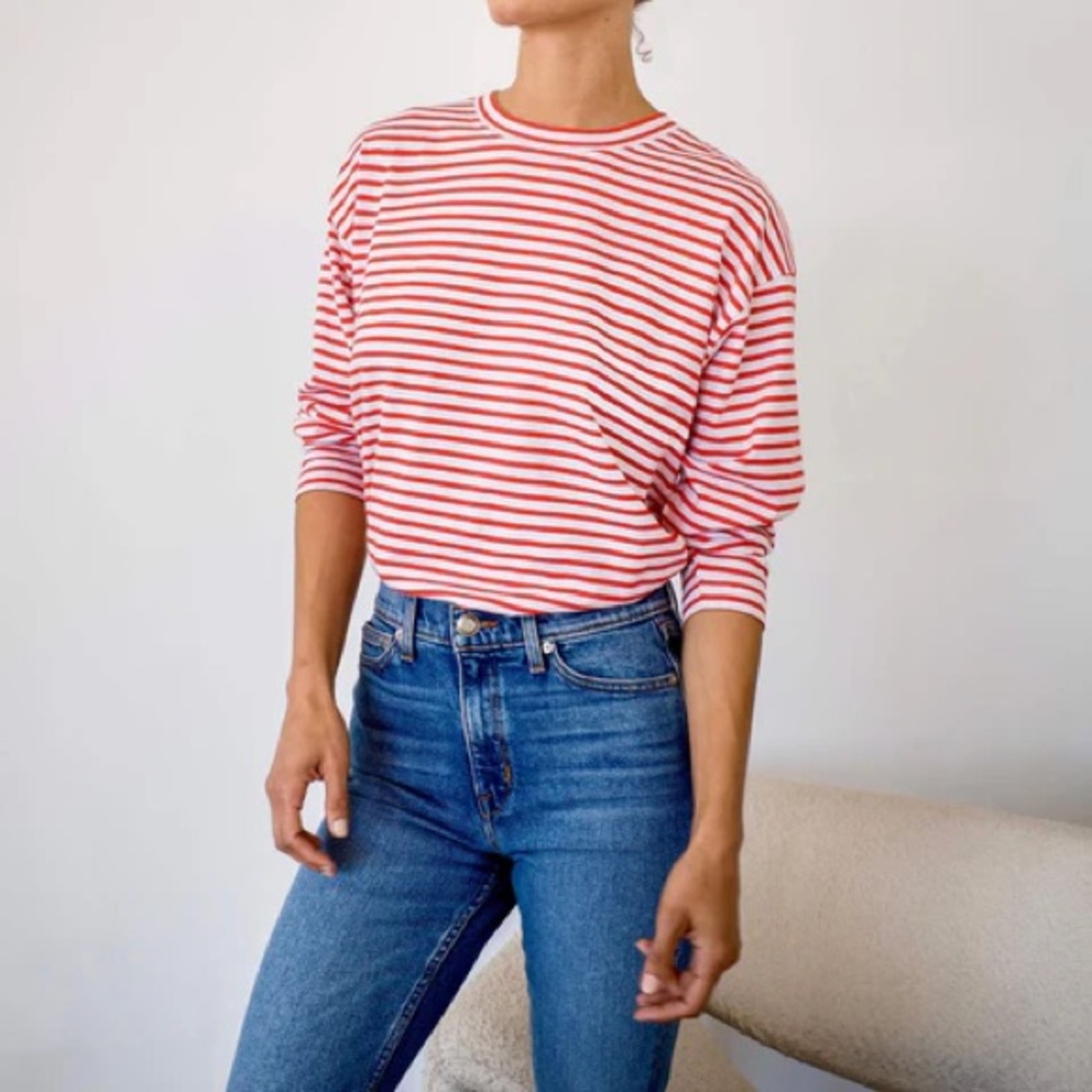 AYR The French Fry Tee - Red and White Striped - Like new